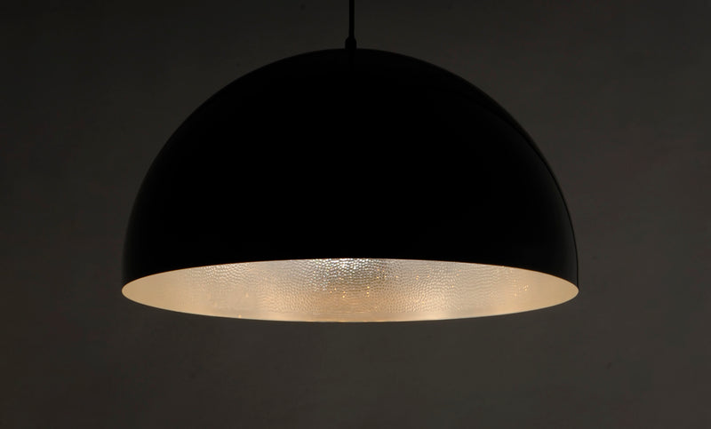 ET2 E24904-GBAL Hemisphere 1 Light 24" LED Pendant | Gloss Black / Aluminum