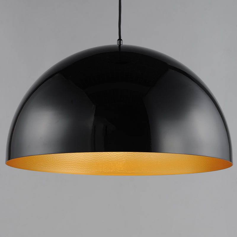 ET2 E24904-GBGLD Hemisphere 1 Light 24" LED Pendant | Gloss Black / Gold