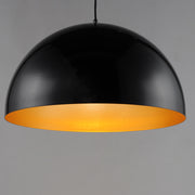 ET2 E24904-GBGLD Hemisphere 1 Light 24" LED Pendant | Gloss Black / Gold