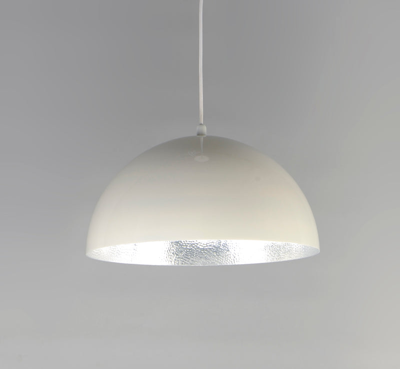 ET2 E24904-GWAL Hemisphere 1 Light 24" LED Pendant | Gloss White / Aluminum