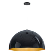 ET2 E24906-GBGLD Hemisphere 1 Light 31" LED Pendant | Gloss Black / Gold