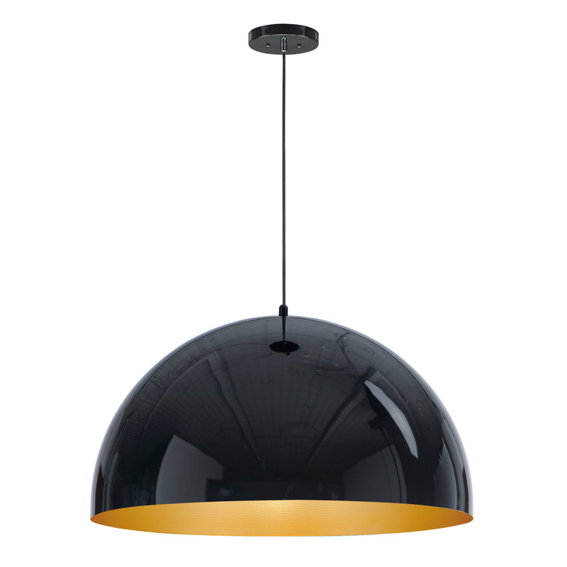 ET2 E24906-GBGLD Hemisphere 1 Light 31" LED Pendant | Gloss Black / Gold