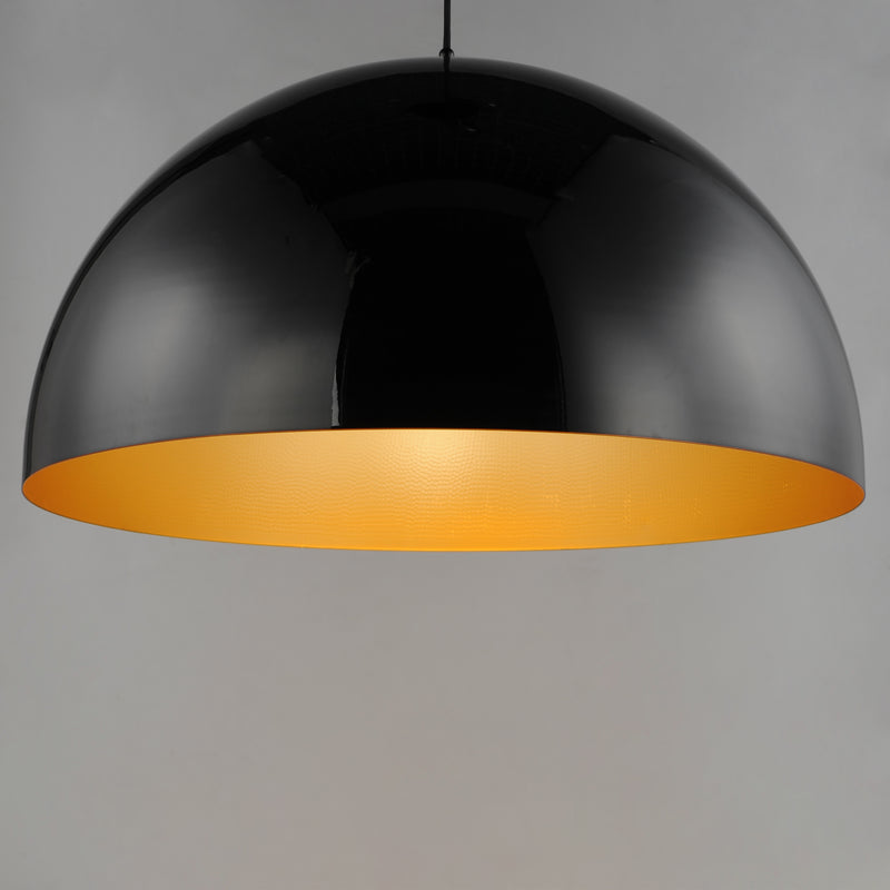 ET2 E24906-GBGLD Hemisphere 1 Light 31" LED Pendant | Gloss Black / Gold