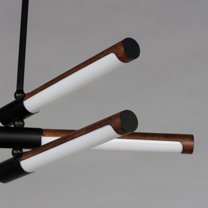 ET2 E24943-APBK Rollo 6 Light LED Pendant | Antique Pecan / Black