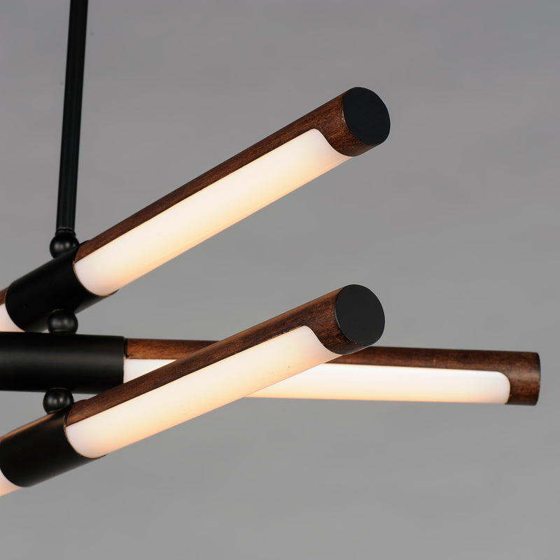 ET2 E24943-APBK Rollo 6 Light LED Pendant | Antique Pecan / Black