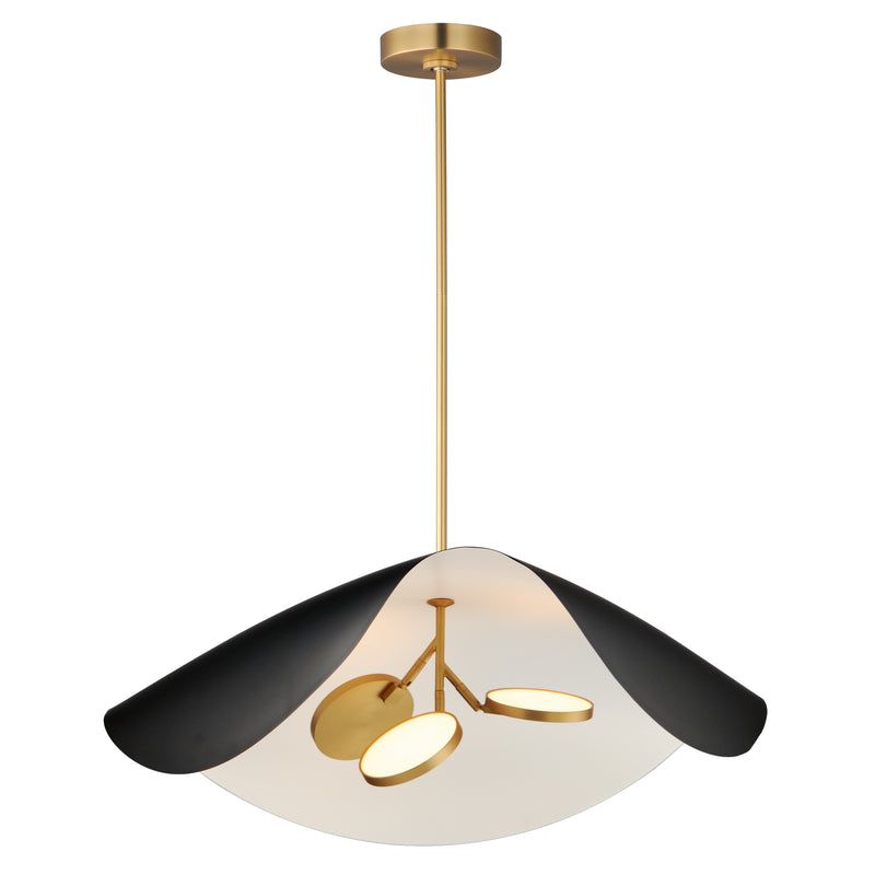 ET2 E24968-WTBKGLD Carmen 32" LED Pendant | Black / Gold
