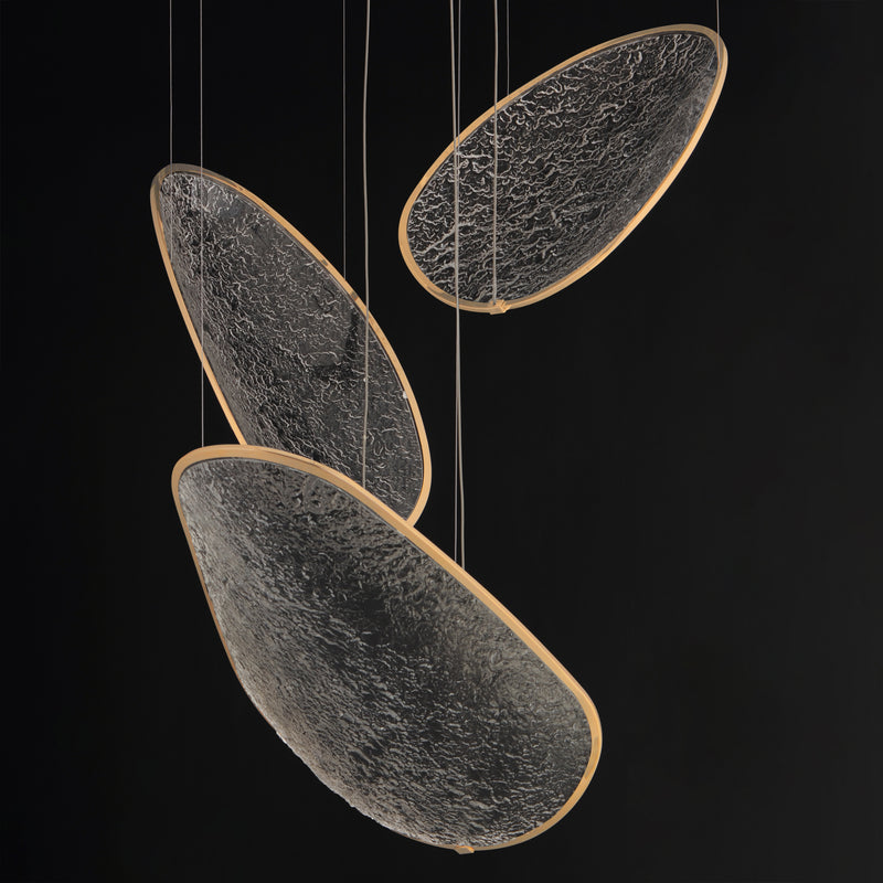 ET2 E24974-BCN Moonscapes 3 Light LED Pendant | Brushed Champagne