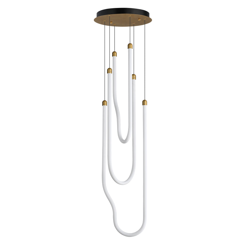 ET2 E24983-NAB Soleil 3 Light LED Pendant | Natural Aged Brass