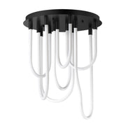 ET2 E24987-BK Soleil 7 Light LED RD Flush Mount | Black