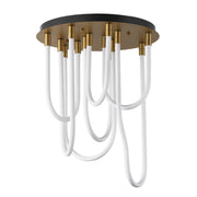 ET2 E24987-NAB Soleil 7 Light LED RD Flush Mount | Natural Aged Brass