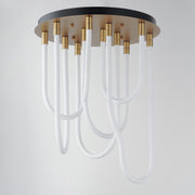 ET2 E24987-NAB Soleil 7 Light LED RD Flush Mount | Natural Aged Brass