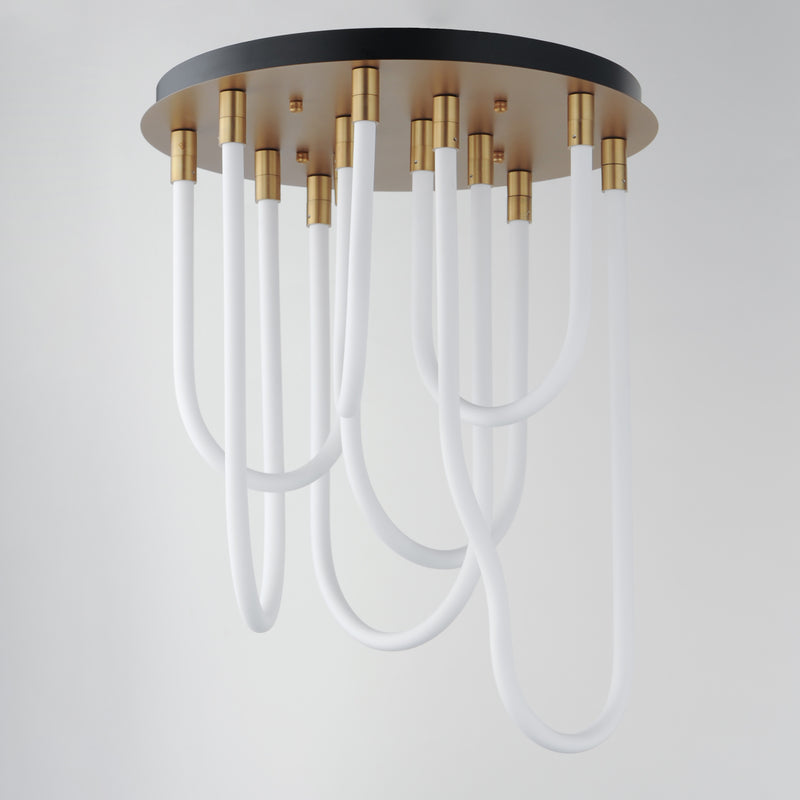 ET2 E24987-NAB Soleil 7 Light LED RD Flush Mount | Natural Aged Brass