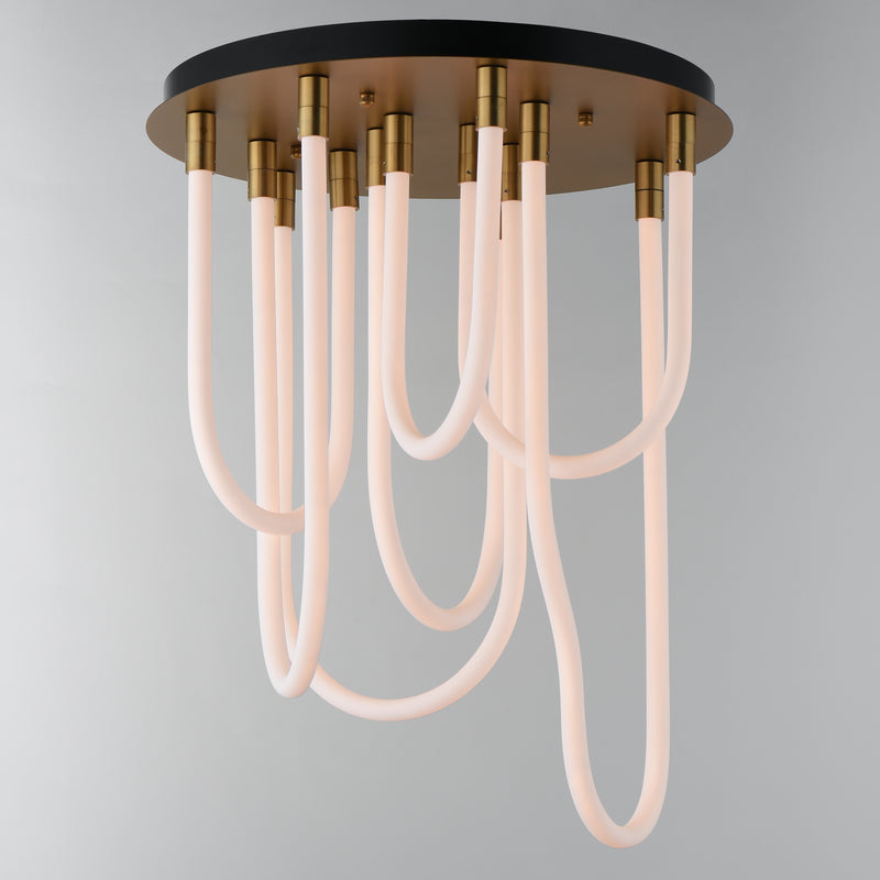 ET2 E24987-NAB Soleil 7 Light LED RD Flush Mount | Natural Aged Brass