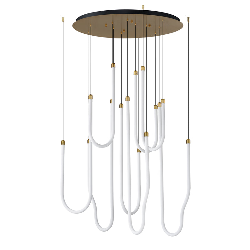 ET2 E24988-NAB Soleil 8 Light LED Pendant | Natural Aged Brass