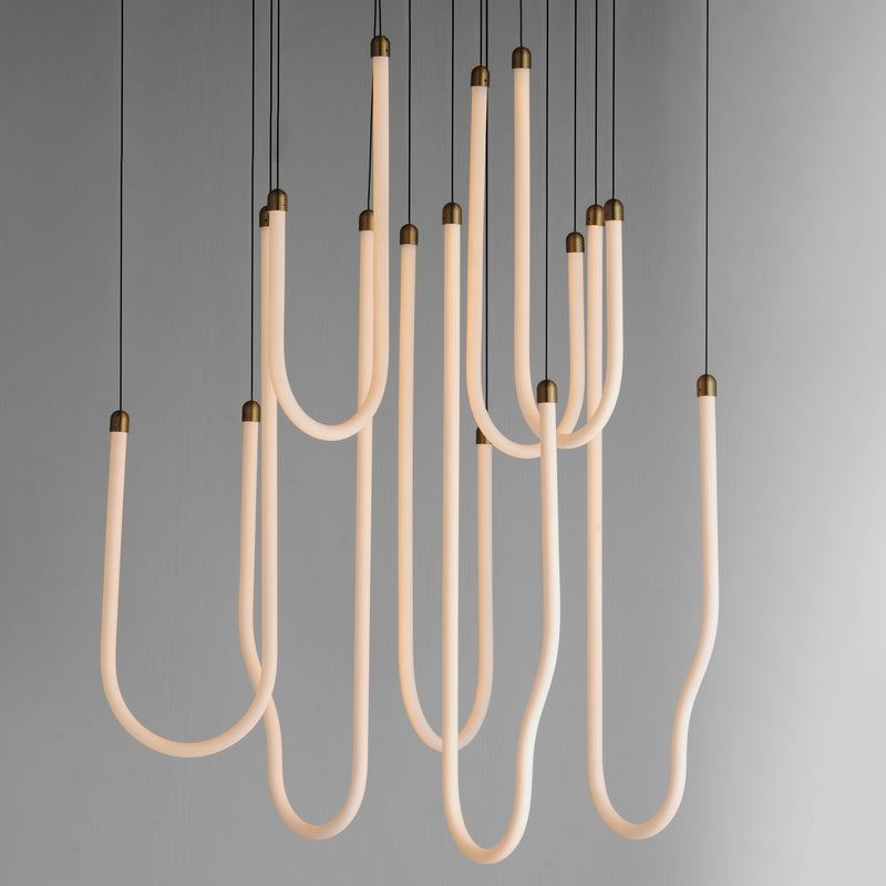 ET2 E24988-NAB Soleil 8 Light LED Pendant | Natural Aged Brass
