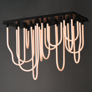 ET2 E24989-BK Soleil 14 Light LED SQ Flush Mount | Black