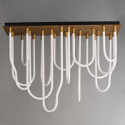 ET2 E24989-NAB Soleil 14 Light LED SQ Flush Mount | Natural Aged Brass