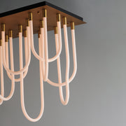 ET2 E24989-NAB Soleil 14 Light LED SQ Flush Mount | Natural Aged Brass