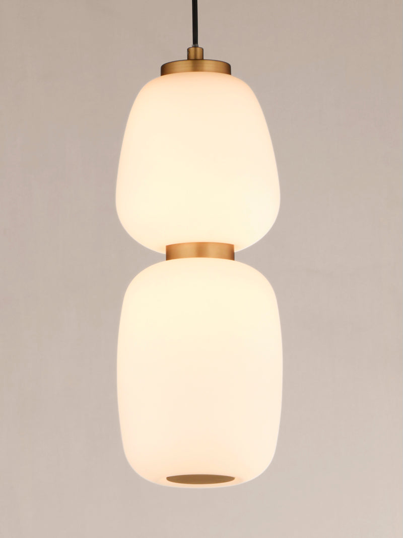 ET2 E25066-92BKGLD Soji 13" LED Pendant | Black / Gold
