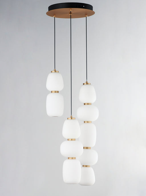 ET2 E25069-92BKGLD Soji 3 Light LED Pendant | Black / Gold