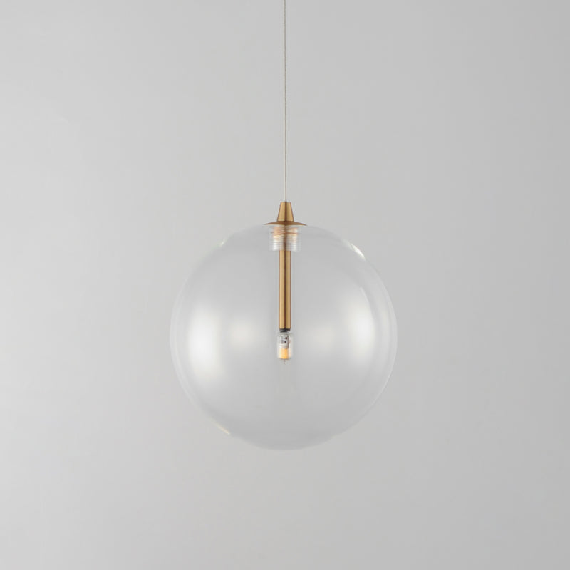 ET2 E25071-18NAB Global 1 Light LED Pendant | Natural Aged Brass