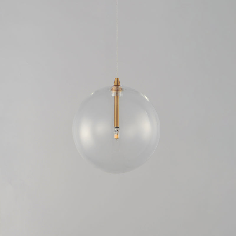 ET2 E25071-18NAB Global 1 Light LED Pendant | Natural Aged Brass