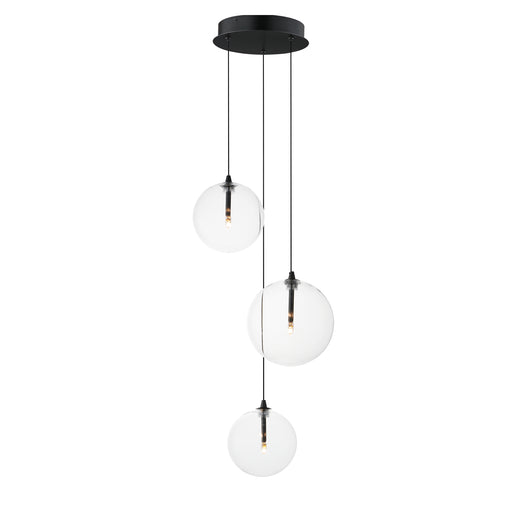 ET2 E25073-18BK Global 3 Light LED Pendant | Black