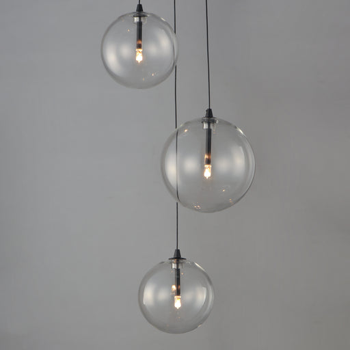 ET2 E25073-18BK Global 3 Light LED Pendant | Black