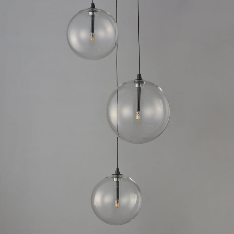 ET2 E25073-18BK Global 3 Light LED Pendant | Black
