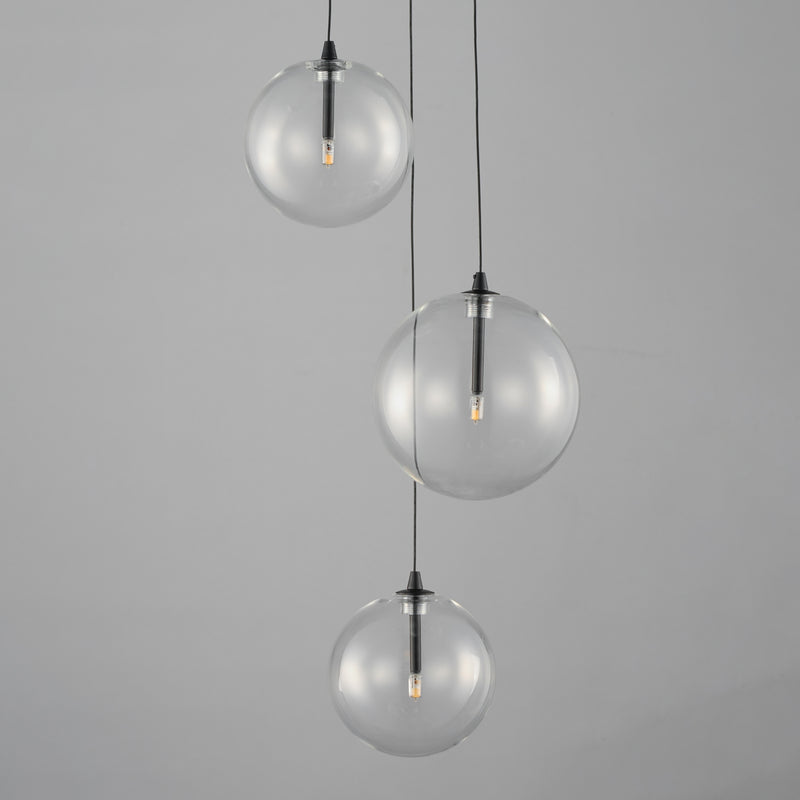 ET2 E25073-18BK Global 3 Light LED Pendant | Black