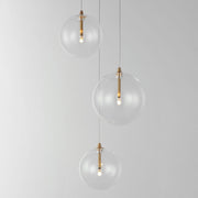 ET2 E25073-18NAB Global 3 Light LED Pendant | Natural Aged Brass