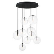 ET2 E25077-18BK Global 9 Light LED Chandelier | Black