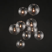 ET2 E25077-18BK Global 9 Light LED Chandelier | Black