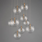 ET2 E25077-18NAB Global 9 Light LED Chandelier | Natural Aged Brass