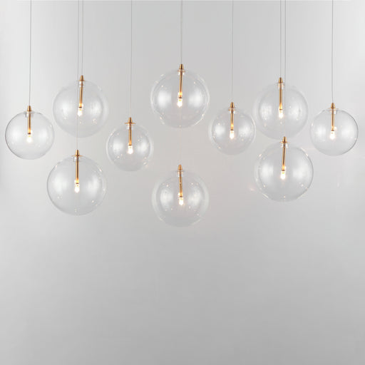 ET2 E25079-18NAB Global 10 Light LED Pendant | Natural Aged Brass