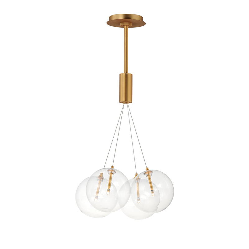 ET2 E25084-18GLD Burst 4 Light LED Pendant Clear | Gold