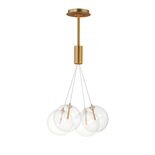 ET2 E25084-18GLD Burst 4 Light LED Pendant Clear | Gold