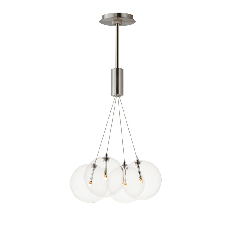ET2 E25084-18SN Burst 4 Light LED Pendant Clear | Satin Nickel