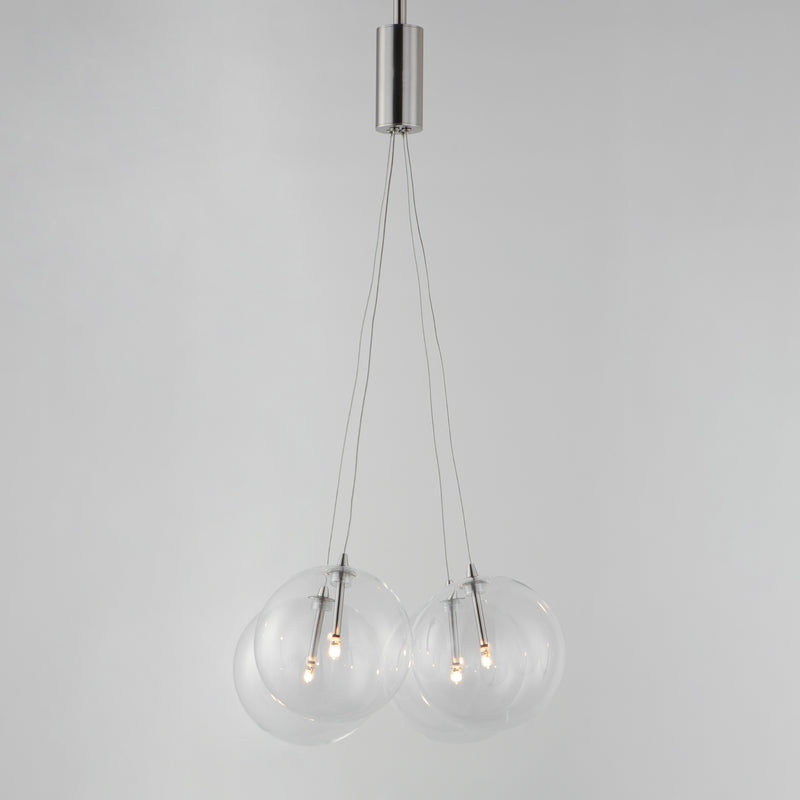 ET2 E25084-18SN Burst 4 Light LED Pendant Clear | Satin Nickel