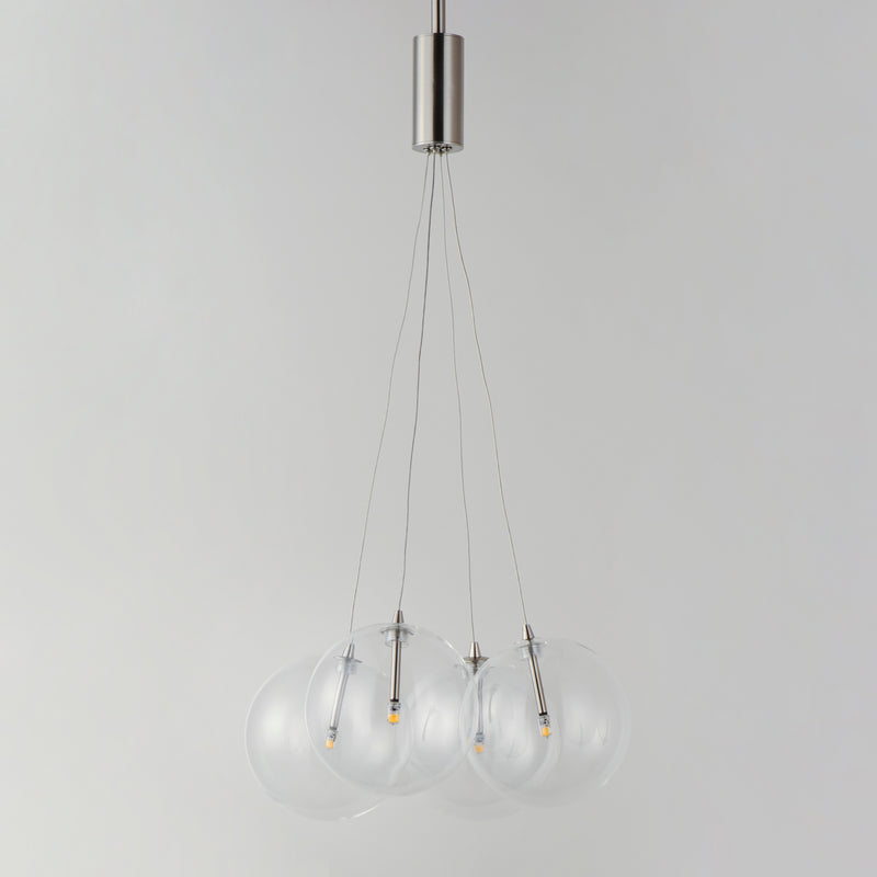 ET2 E25084-18SN Burst 4 Light LED Pendant Clear | Satin Nickel