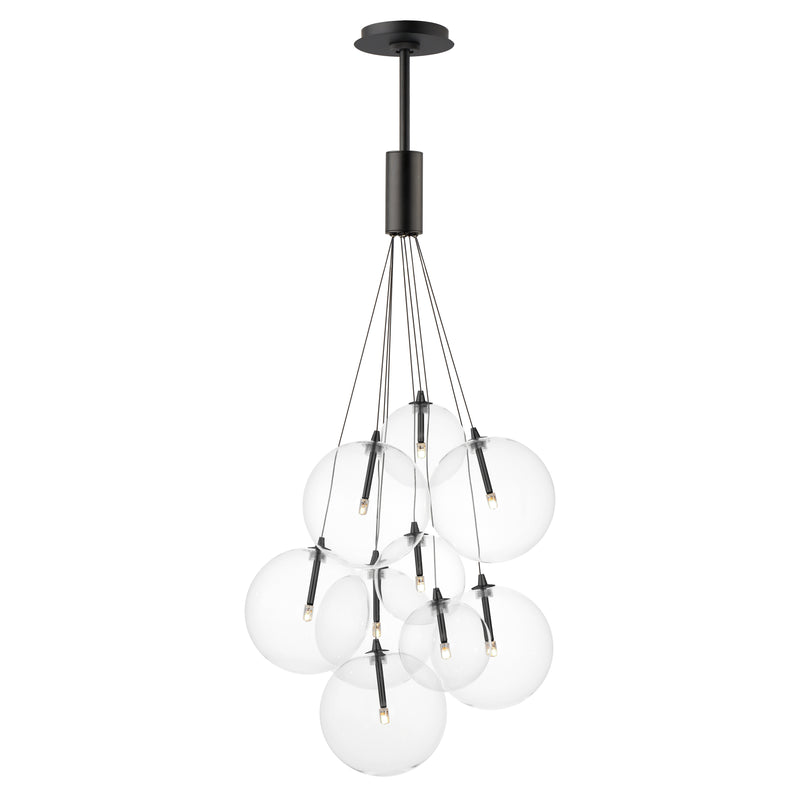 ET2 E25087-18BK Burst 9 Light LED Pendant Clear | Black
