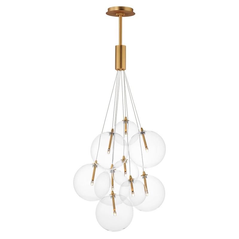 ET2 E25087-18GLD Burst 9 Light LED Pendant Clear | Gold