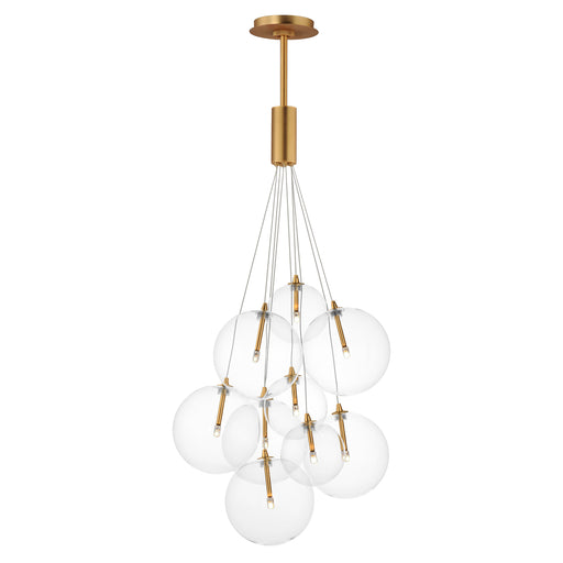 ET2 E25087-18GLD Burst 9 Light LED Pendant Clear | Gold