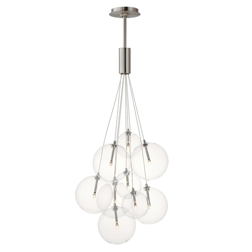 ET2 E25087-18SN Burst 9 Light LED Pendant Clear | Satin Nickel