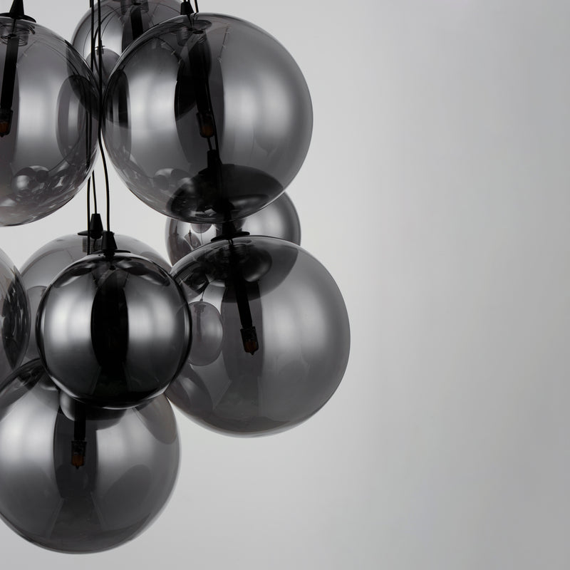ET2 E25087-142BK Burst 9 Light LED Pendant Smoke | Black