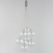 ET2 E25087-18SN Burst 9 Light LED Pendant Clear | Satin Nickel
