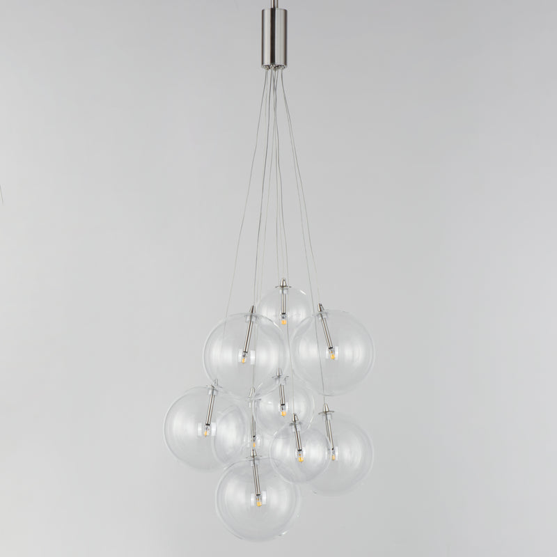 ET2 E25087-18SN Burst 9 Light LED Pendant Clear | Satin Nickel