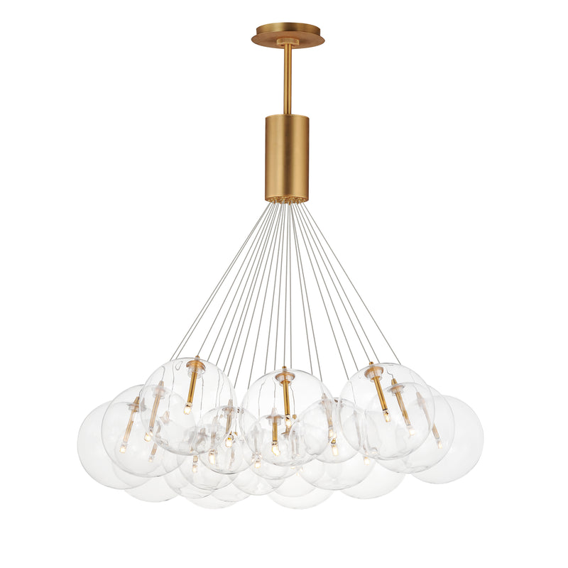 ET2 E25088-18GLD Burst 20 Light LED Pendant Clear | Gold
