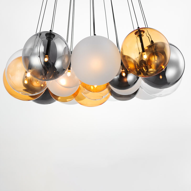 ET2 E25088-148BK Burst 20 Light LED Pendant Mixed | Black