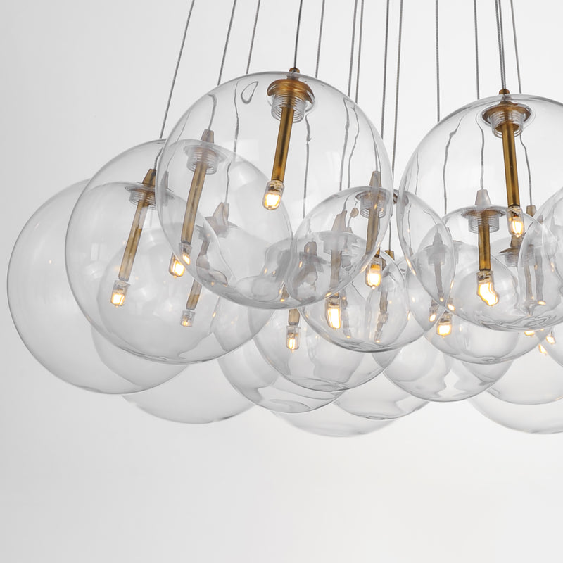 ET2 E25088-18GLD Burst 20 Light LED Pendant Clear | Gold
